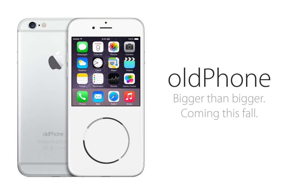 Der_Postillon's tweet image. Für Rentner: Apple bringt iPhone mit extragroßem Home-Button auf den Markt ... der-postillon.com/2015/08/fur-re… #oldPhone