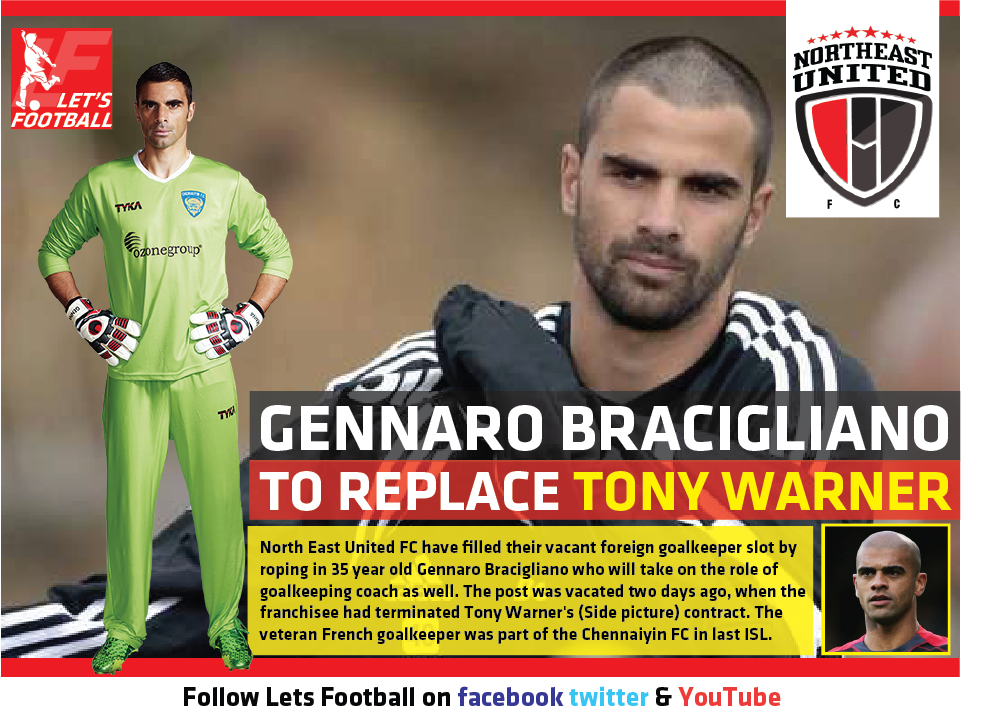 Lets_Football_'s tweet photo. North East United FC have filled their vacant foreign goalkeeper slot by roping in 35 year old Gennaro Bracigliano. http://t.co/q70umZK7qz