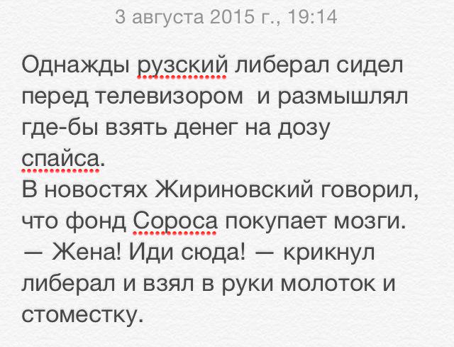 Однажды рузский либерал размышлял где-бы взять денег на дозу спайса