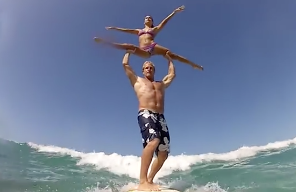 Aulta_surf's tweet photo. VIDEO: gymnasts'@LaurenOiye @chuckinman3 incredible tandem surfing routine @VanityFair http://t.co/NQ9Y0WpXt0 http://t.co/wQLp9GBW1N