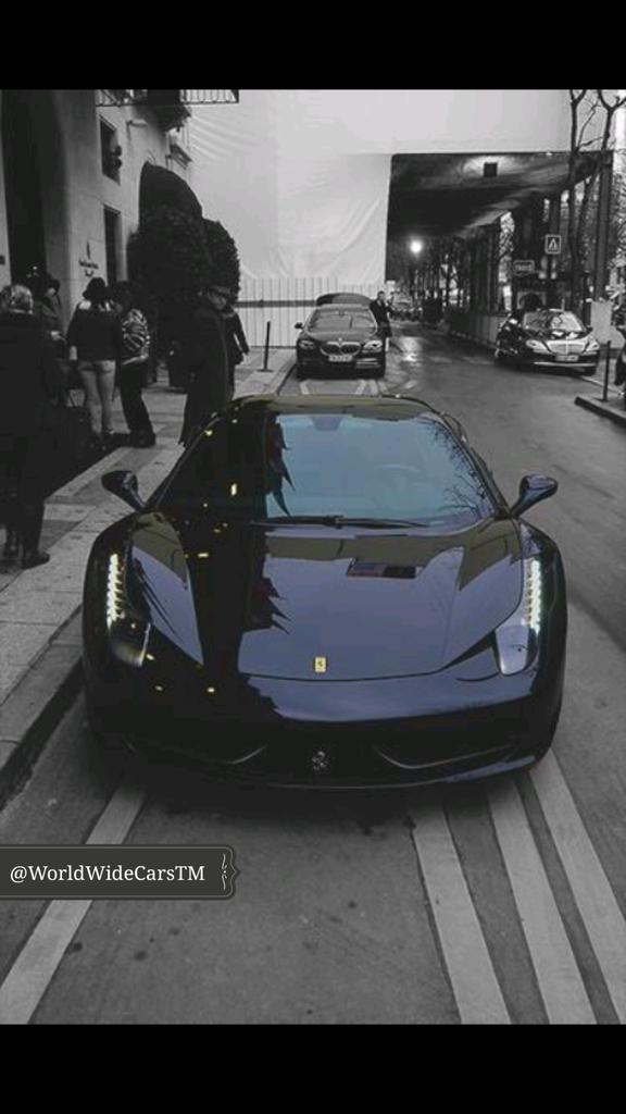 Black Ferrari 😈 #WorldWideCarsTM