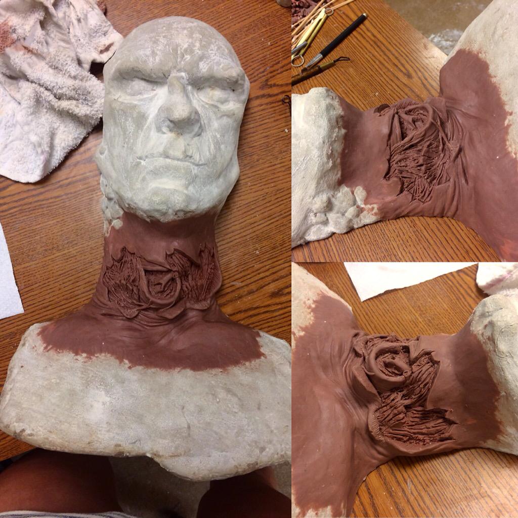 Lilievemakeup's tweet photo. A ripped out throat I sculpted :) http://t.co/lSlss2Kdyx