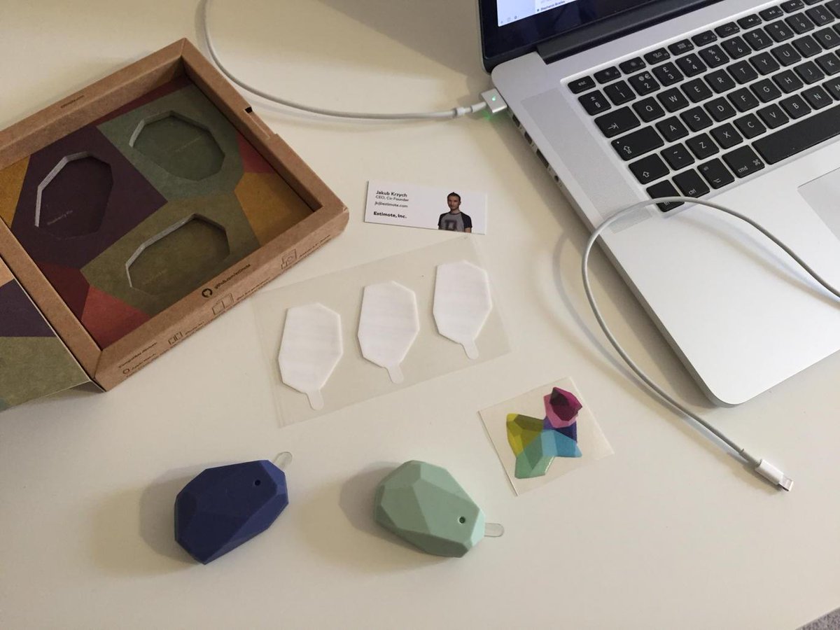 TheHyperPixel's tweet photo. We're now playing with location aware @Estimote beacons. We're integrating them into a app project now. #CleverApps http://t.co/JQId6SRquw