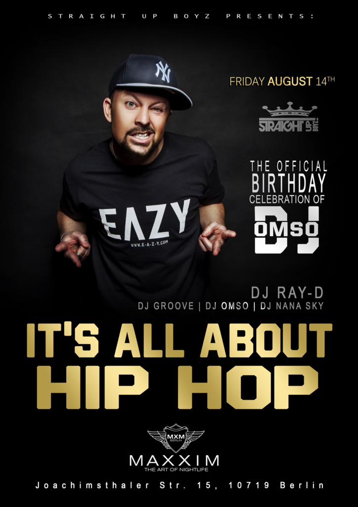 djomso's tweet photo. Dj Ray-D back again am 14.08. @ Maxxim Club #StraightUpBoyz #ItsAllAboutHipHop #DjOmso #BirthdayBash #Berlin #PARTY 💥 http://t.co/L6uRHJchFx