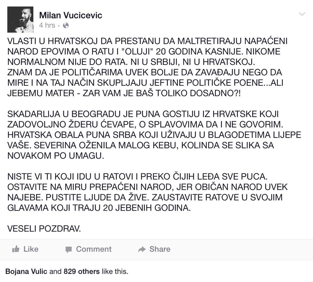POVODOM OLUJE I EPOVA O RATU 20 GODINA KASNIJE. #SRBIJA #HRVATSKA #OLUJA