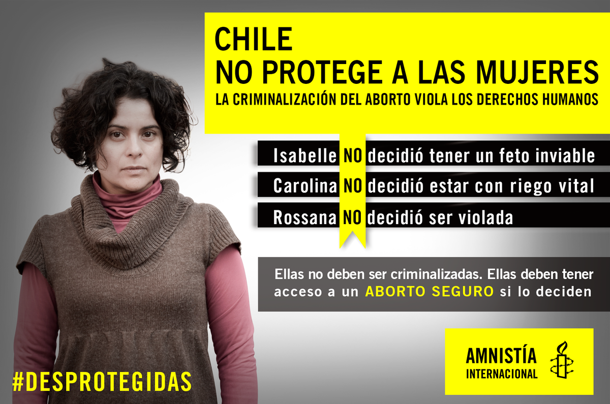 amnistiachile's tweet photo. Lanzamos informe “Chile no protege a sus mujeres. La criminalización del aborto viola los DDHH http://t.co/9jVqxkKcXI http://t.co/EpLwED54SJ