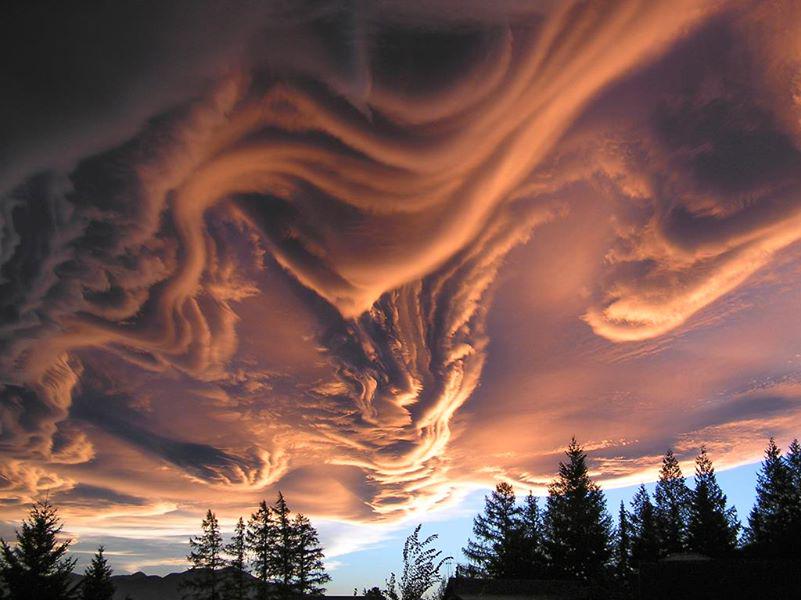 FOTO Toda una amalgama ‏@Todaunaamalgama - En las Grandes Llanuras de EEUU suelen captarse este tipo de formaciones nubosas conocidas como Undulatus Asperatus