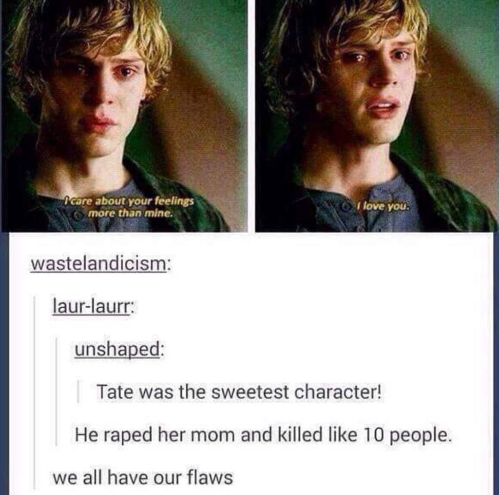 _alize___'s tweet image. I loved Tate, flaws and all, I still do. ❤️