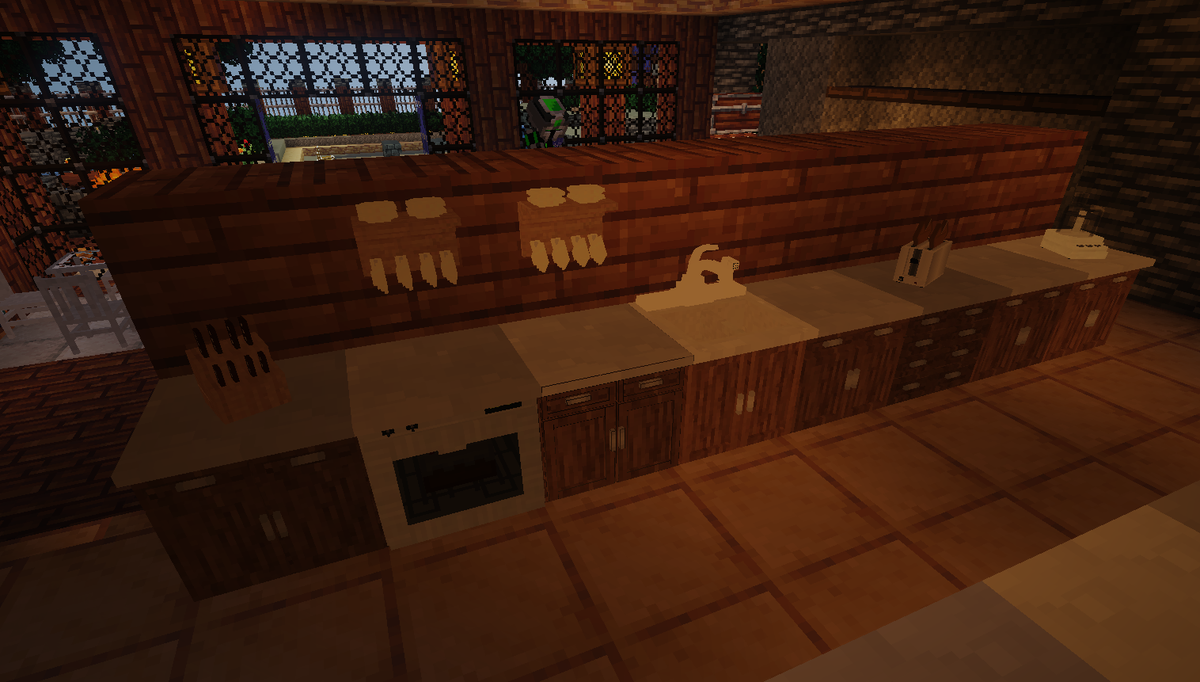 RazzleberryFox's tweet photo. So I just finished setting up this kitchen to show off a bit of the new #DecocraftMod 's new decorations! http://t.co/5qvSEh9Ikm