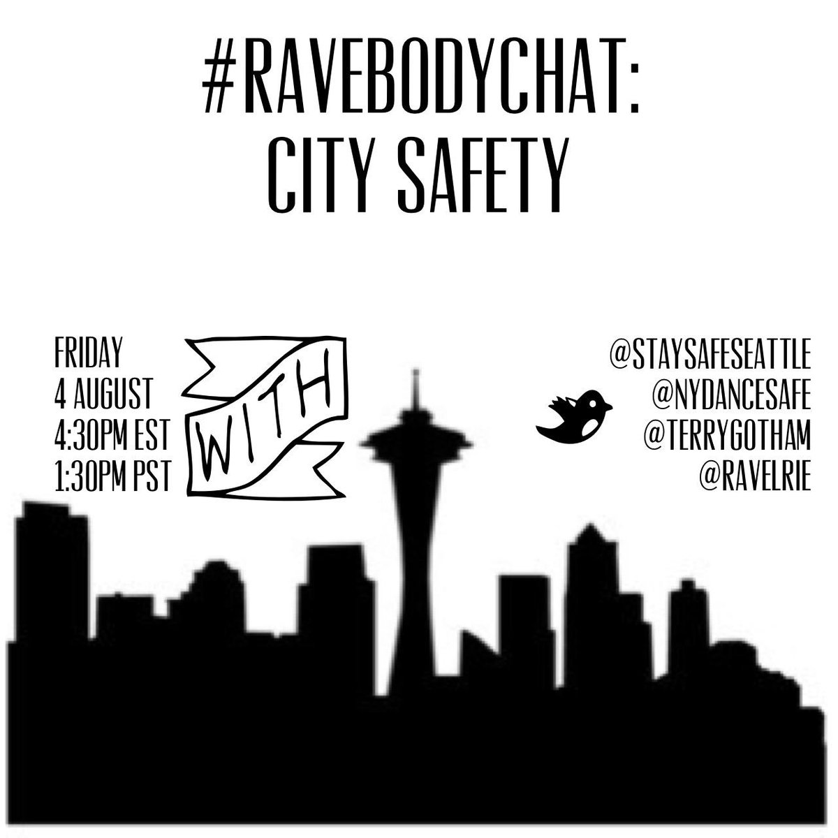 NYDanceSafe's tweet photo. Join us Friday for #RaveBodyChat! We're talking safety in city nightlife! #OutSmartBK #StaySafeSeattle http://t.co/RYlNMNhRp1
