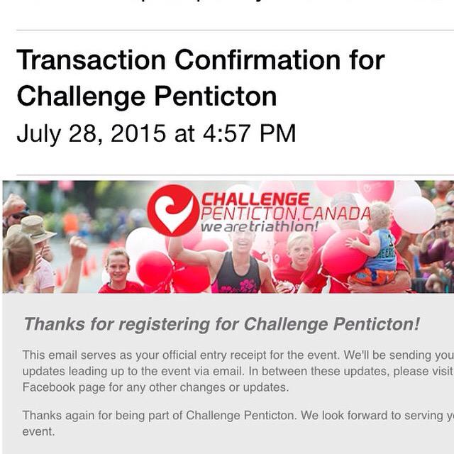 Signed up for @challenge_pen, following my #IronmanCanada by 5 weeks. Seeking #REDEMPTION