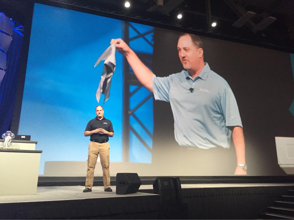 Charles Schroeder unveils a new, improved version of himself at #NIWeek2015 keynote runthrough. : )