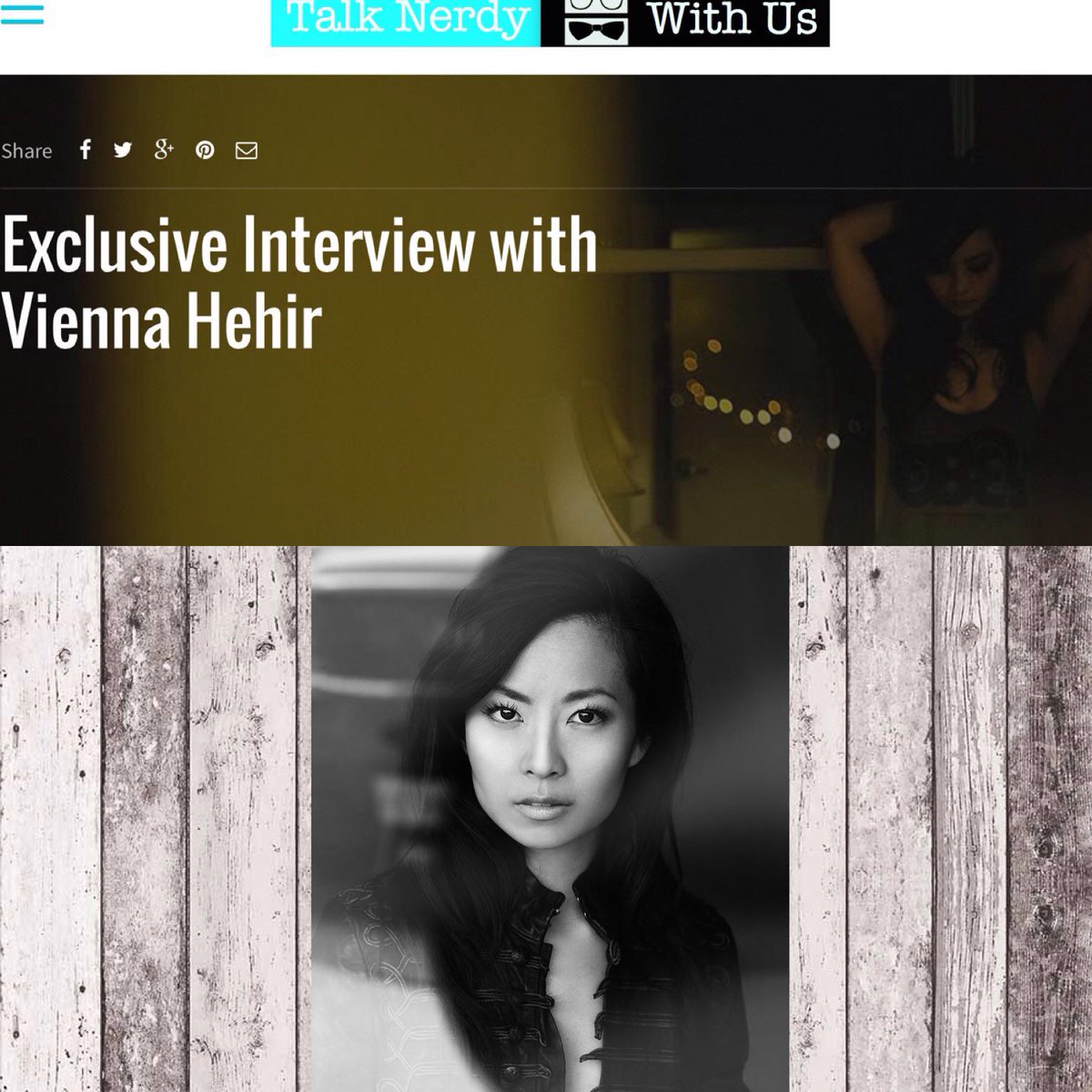 DWMManagement's tweet photo. Brilliant @TalkNerdyWithUs Interview w/our very own @ViennaHehir http://t.co/5sEqAh1U14 #actress #Darc #Film #NewStar http://t.co/t1SA6WPCMk