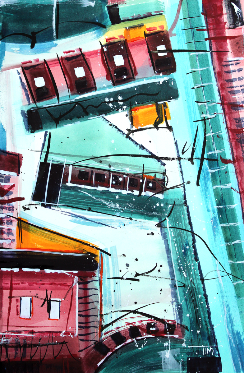 timrossfineart's tweet photo. This is a watercolor painting by Tim Ross.  Title: "Uptown Living" 15 X 22  http://t.co/gvr2hWyUk5 http://t.co/0qDeOJerhP
