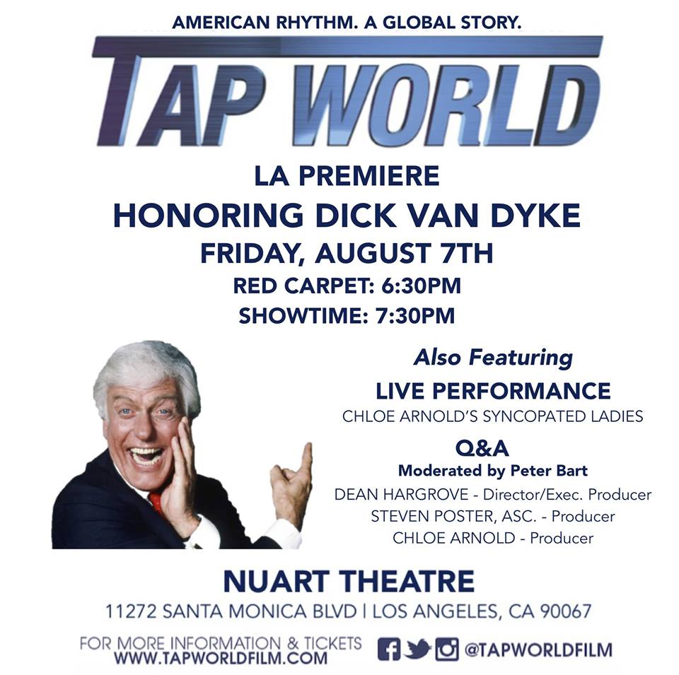 #TapWorld opens 8/7 <a href="/NuartTheatre/">Nuart Theatre</a> #DickVanDyke &amp; more guests INFO/TIX bddy.me/1JIKGzZ <a href="/TapWorldFilm/">Tap World</a> #tapdance