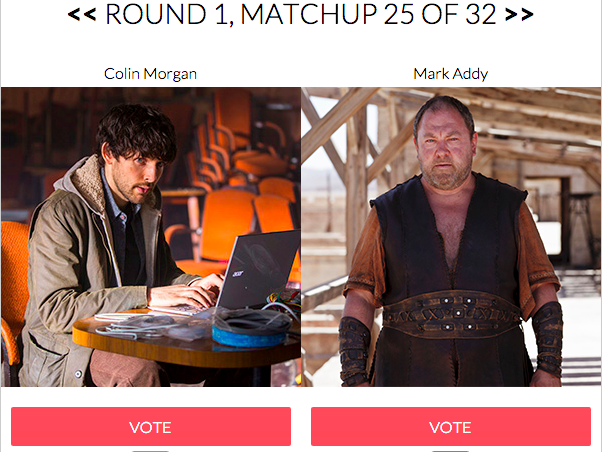 #SCIFICHAMPION ROUND 1: Colin Morgan (#humans) vs <a href="/MrMarkAddy/">Mark Addy</a> (#atlantis)! VOTE NOW! radiotimes.com/scifichampion