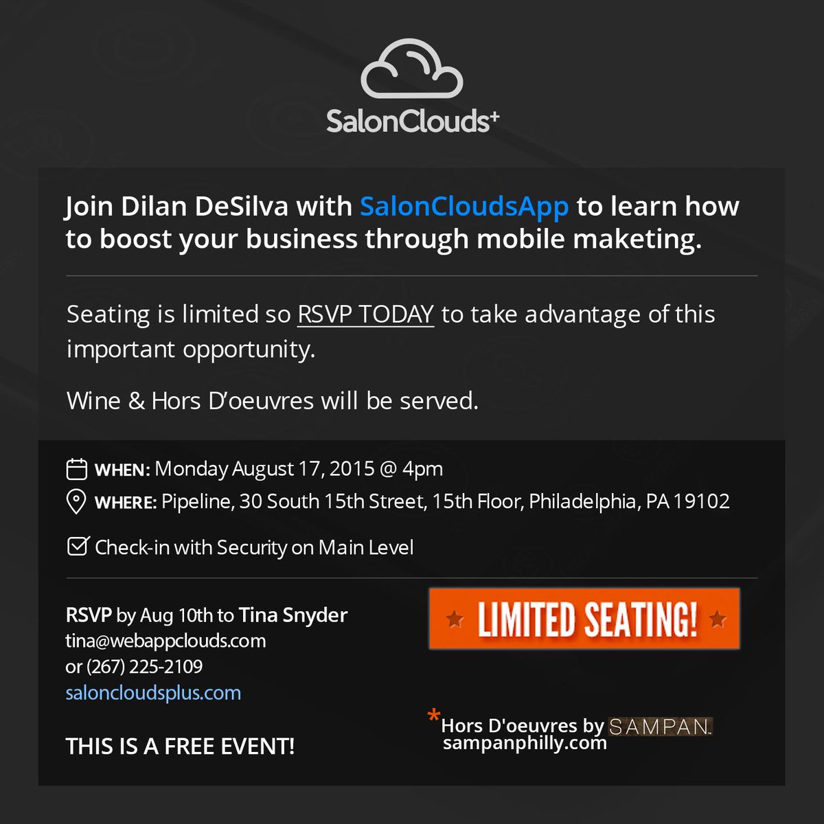 webappclouds's tweet image. Aug 17th Salon and Spa owners exclusive event. #salonowners