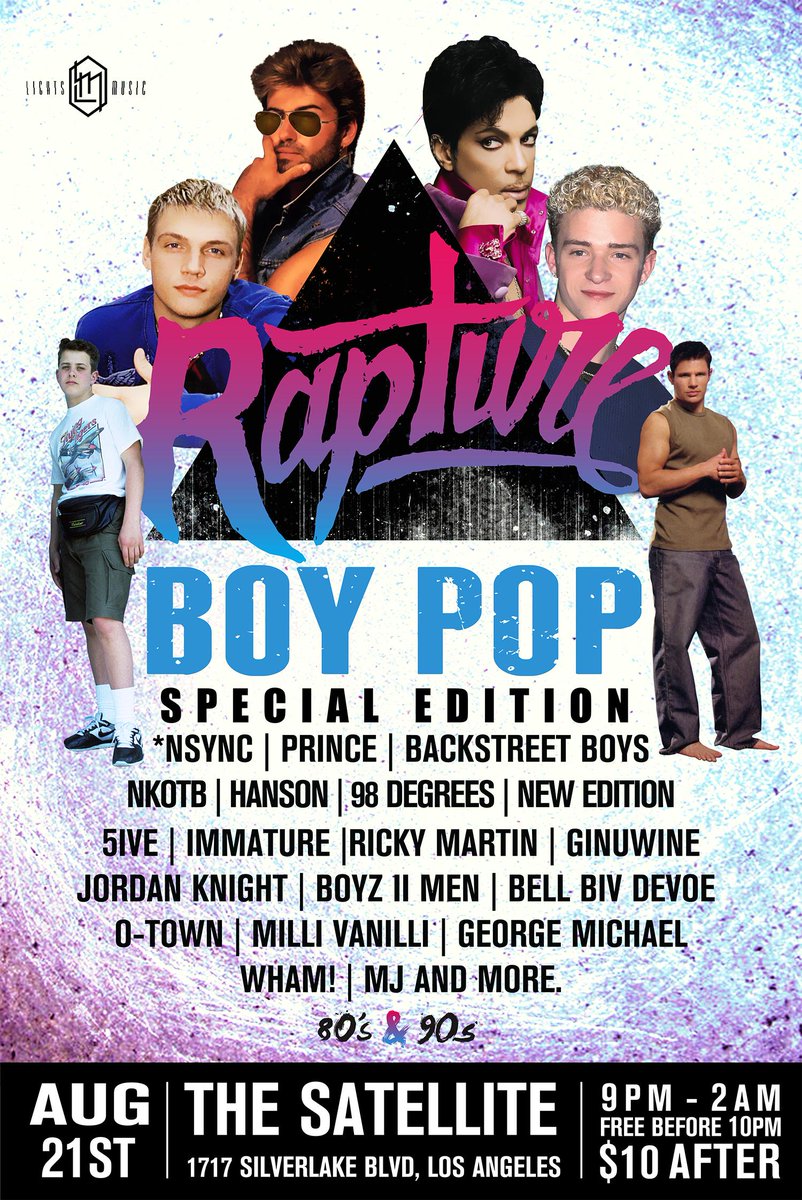 Lights3Music's tweet photo. #LA - Just Announced #RaptureParty BOY POP EDITION @TheSatelliteLA 8/2. Event Page: http://t.co/okBHiMnA27 #BOYPOP http://t.co/30PFXG7lL3