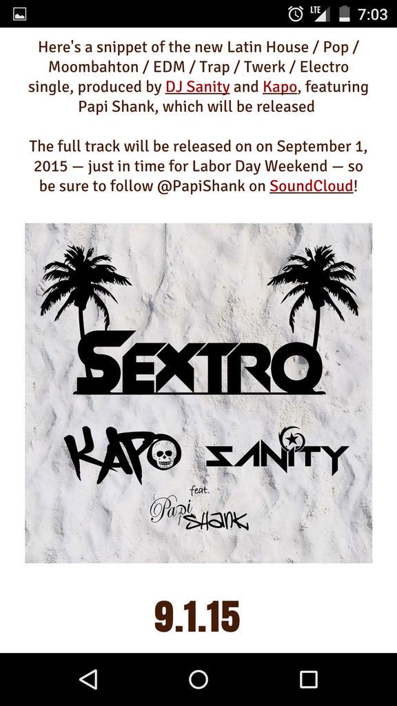 PapiShank's tweet photo. Couldn't let #MusicMonday pass w/o giving you a preview of #SEXTRO

http://t.co/b08Nyq5mpt

Oh &amp; TOMORROW #CYTI drops http://t.co/rsdcd2oahH