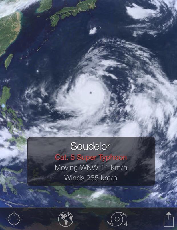 PIADesk's tweet image. PAGASA: At 10 am today, the eye of Typhoon SOUDELOR (intl. name) was located  at 1,855 km East of Luzon.  |via @PTVph