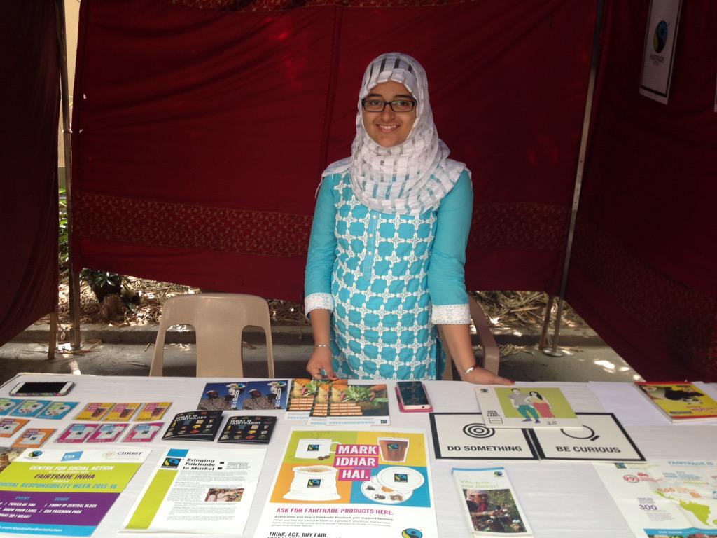 fairtrade_india's tweet photo. What's happening today at @csa_christ? Lots of art, discussions, debates, shopping, and learning #WhoGrewYourClothes http://t.co/wZoQnXjBGf