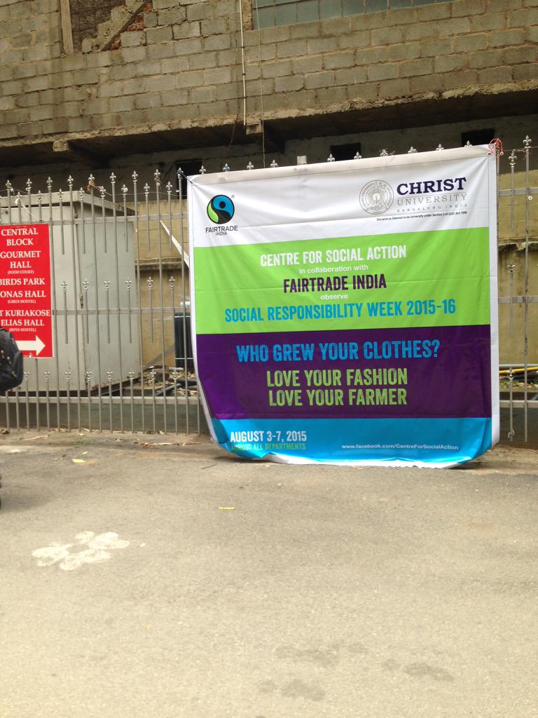 fairtrade_india's tweet photo. What's happening today at @csa_christ? Lots of art, discussions, debates, shopping, and learning #WhoGrewYourClothes http://t.co/wZoQnXjBGf