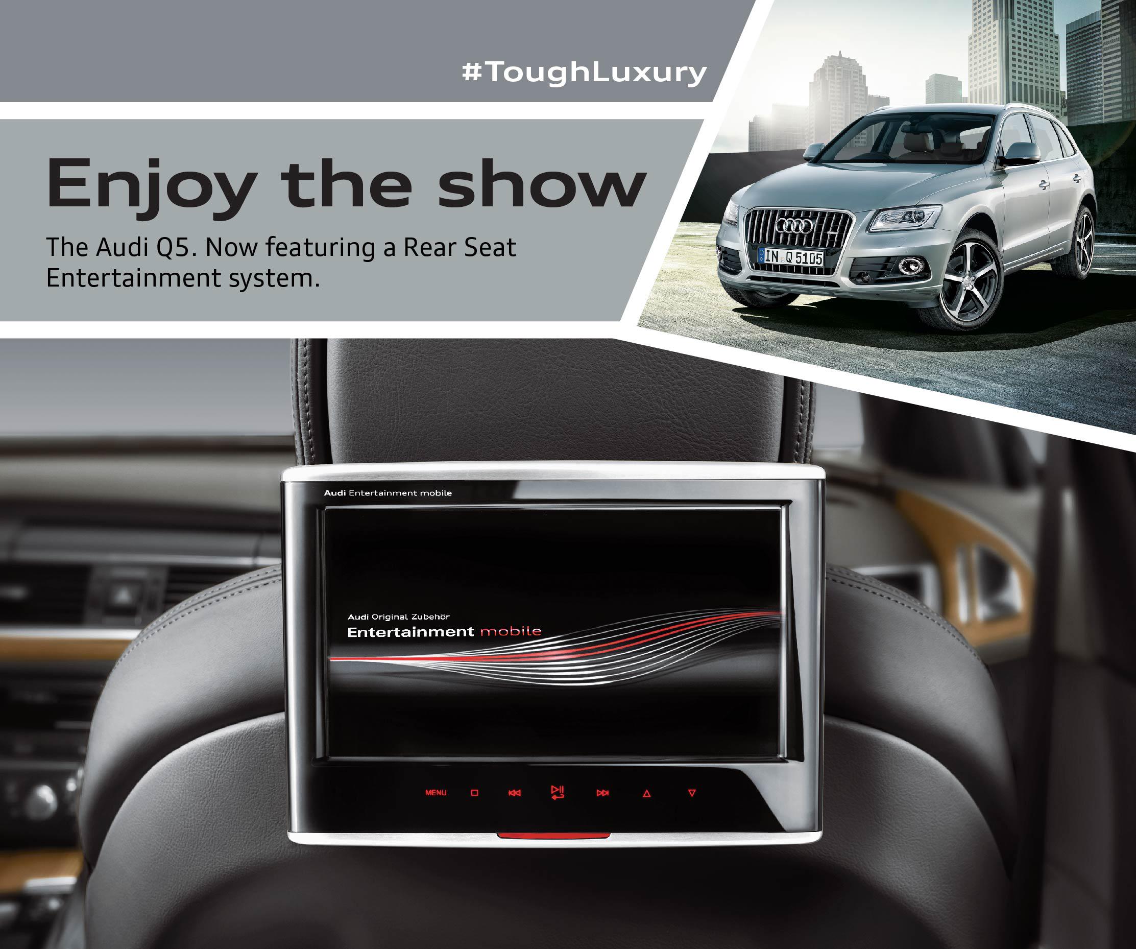 Audi India on X: The Rear Seat Entertainment system in the Audi Q5 keeps  you well entertained. Time to take the backseat. #ToughLuxury   / X