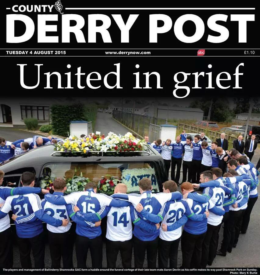 LiveGaelicScore's tweet image. Fitting tribute. 'The last huddle' #RIPAaron