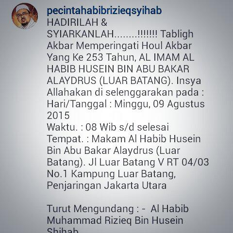 Rianfdl's tweet photo. Houl Akbar AL IMAM AL HABIB HUSEIN BIN ABU BAKAR ALAYDRUS http://t.co/n77k8EyRYB