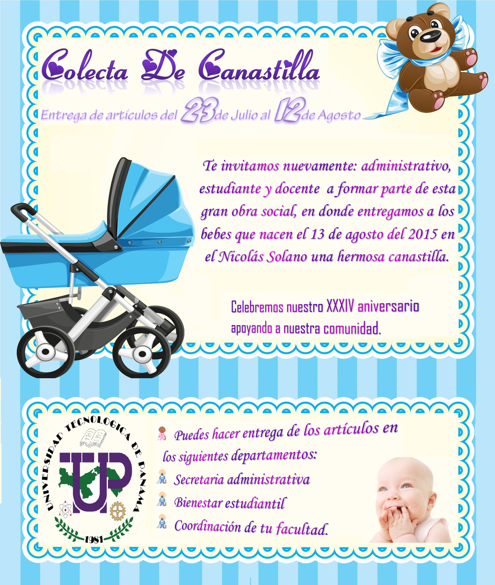 LinethAlanUTP's tweet photo. Gran colecta Canastilla UTP CRPO, Aniversario de la UTP, http://t.co/l62HppEAeJ