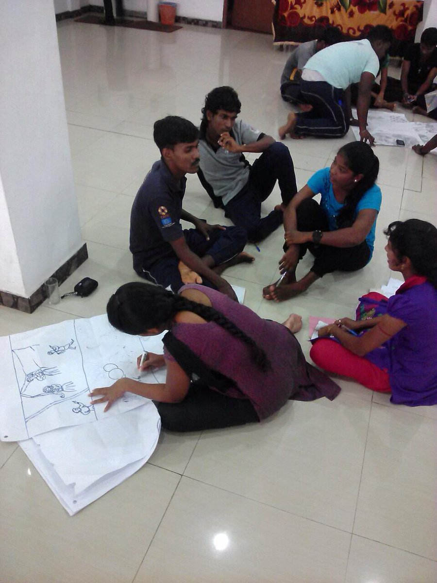 careslyc's tweet photo. Day 03 of #ForumTheatre workshop happening now in Vavuniya with @SriLankaUnites focusing on Script Development #YCFT http://t.co/UXhx4MesmB