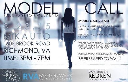 EGMModels's tweet photo. RVA FASHION WEEK Open Casting: Male &amp; Female 23-8-15, 3pm - 7pm, #VAModels #VACasting #VACastingCall #VAModelCall http://t.co/HVZsjWyJvr