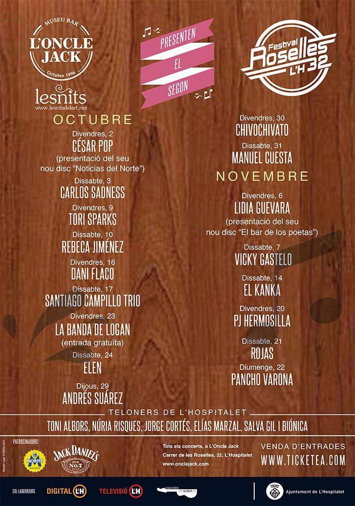 Cartel de la  2ª edición del Festival #Roselles32 en <a href="/onclejack2/">L'Oncle Jack</a>. Como medio oficial os contaremos todo de 1ª mano!
