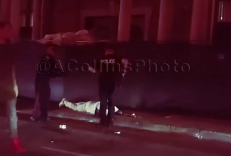 ACollinsPhoto's tweet photo. #BREAKING @TorontoPolice have 1 under arrest at gunpoint after multiple shot during #OVOFest after party #Toronto http://t.co/freKOKUfsU