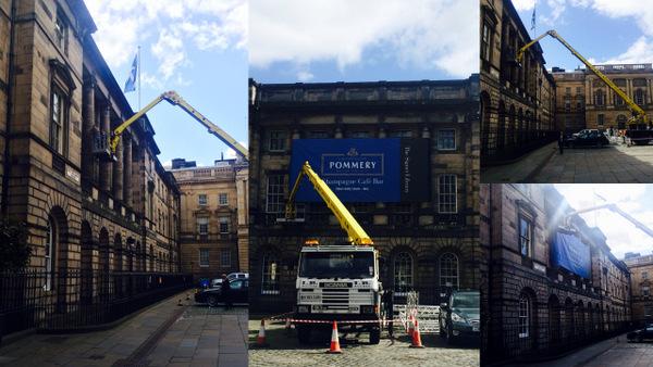 We had fun installing Pommery banners at #Colonnades Stop by for #champagne +great food bit.ly/1CcHRp3