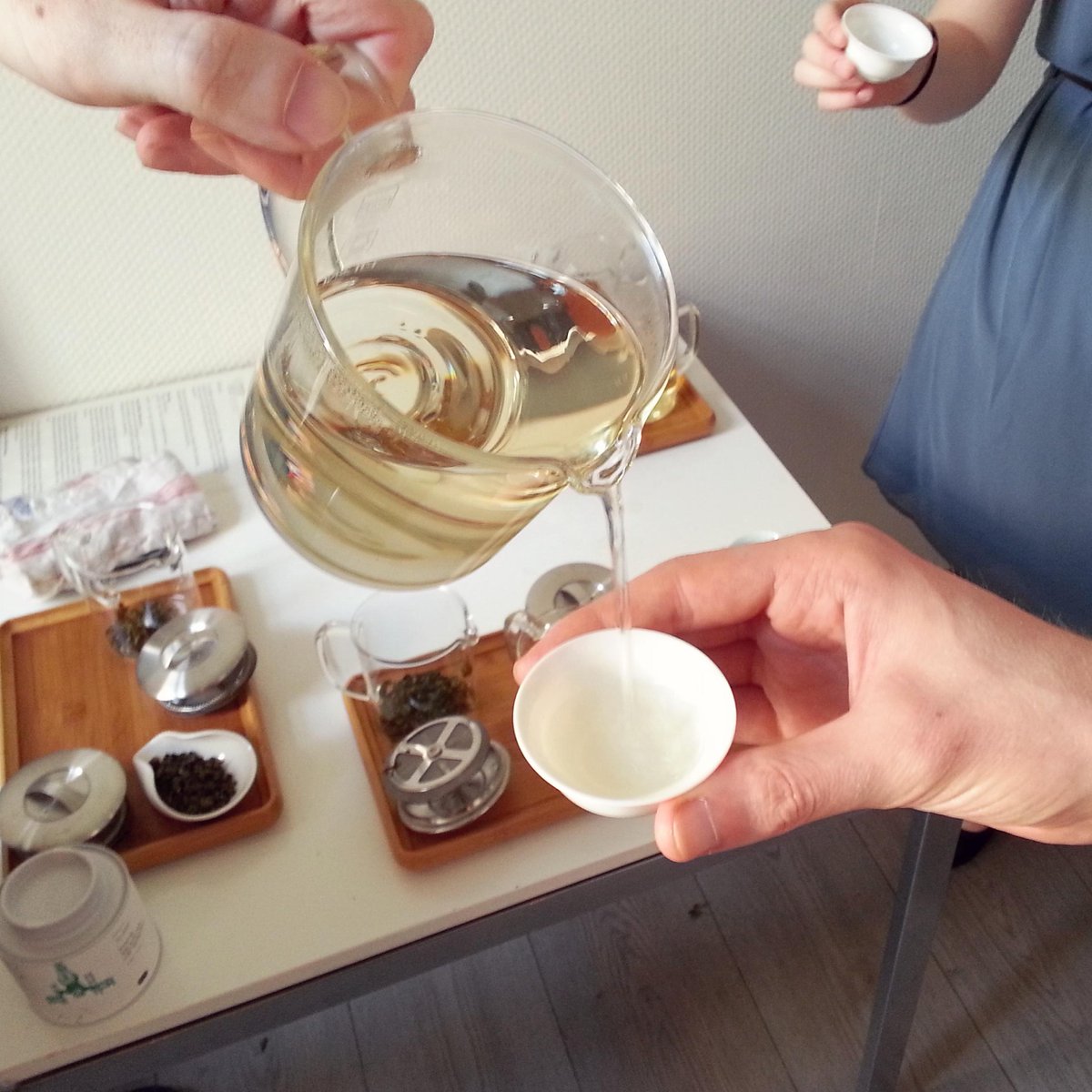 Office tasting of a special new oolong we'll be launching next month. Can't wait to show this one off.