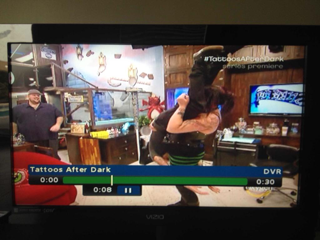 Justintattoo's tweet photo. Let's talk about the time I got #air69 -ed on TV #TATTOOSAFTERDARK and then did this ransom letter tattoo on her. #RT http://t.co/Unjh7DLwsG