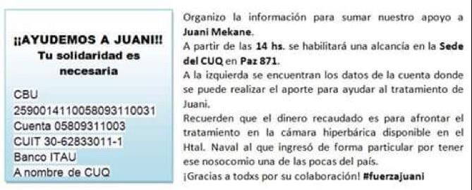 martu_urbi's tweet photo. URGENTE! Juani necesita tu ayuda!! #fuerzajuani @riflevarela @cuervotinelli por favor RT! http://t.co/K4wch5UJ08