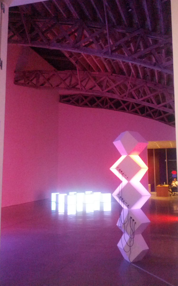 arttakesM's tweet photo. "Topology: No Holes, Four Tails" curated by #PiperMarshall of #works by #ANGELABULLOCH uses #LED & #computer http://t.co/23x2QYBI3k