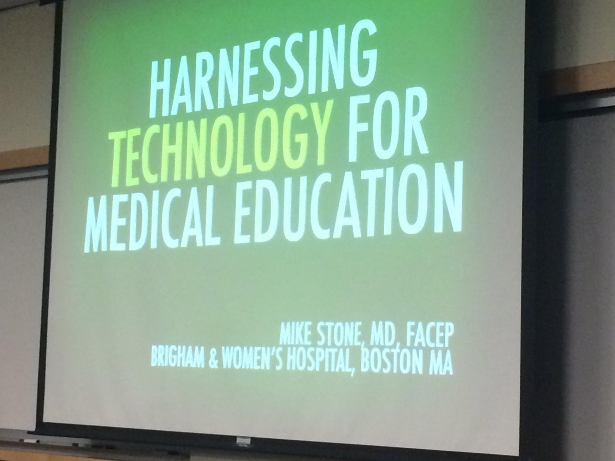 Excited for Mike Stone's talk on technology for MedEd @HAEMRstrong conference! Highlights to come. Thx @bedsidesono