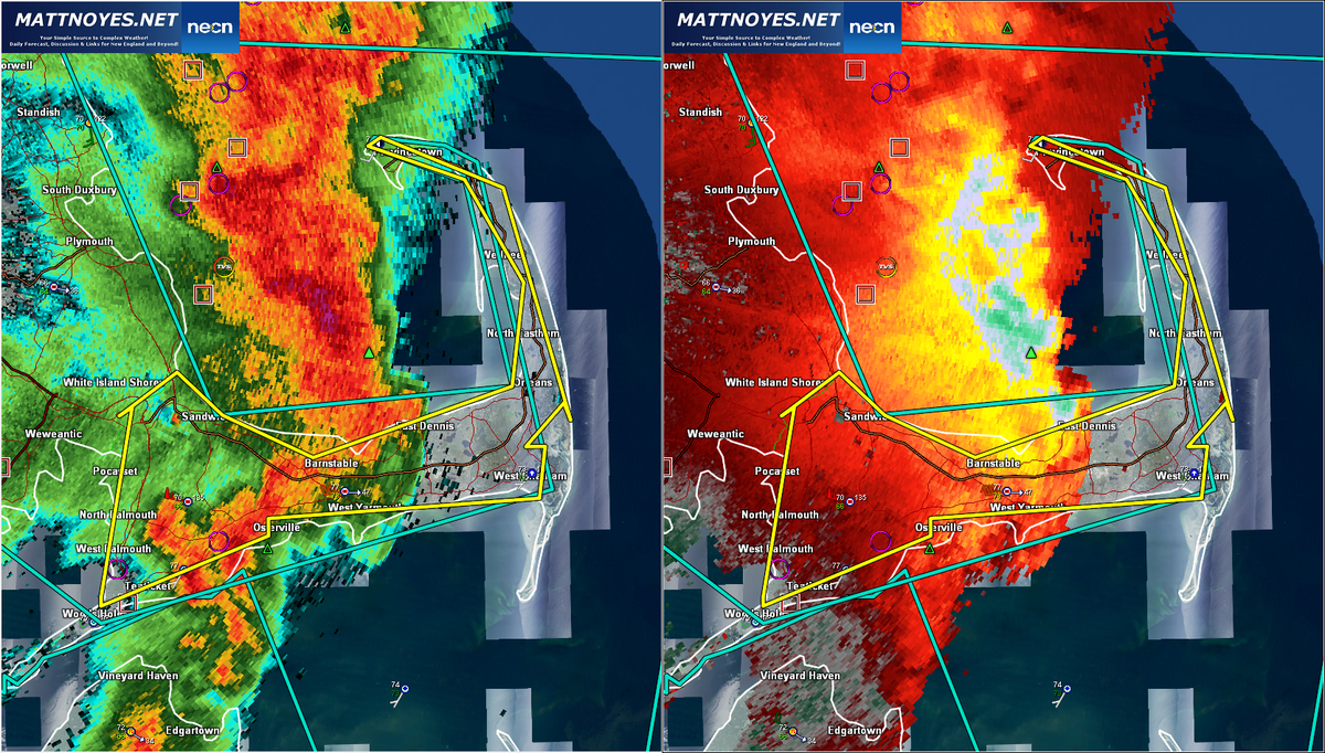 Outer Cape from Provincetown to Orleans - hang on, gusts may go 80 mph in a few small spots ~8AM: