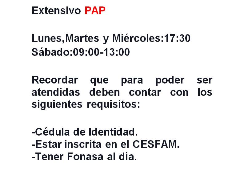 Mujeres Melipillanas,les informamos que en el CESFAM se realizan extensivos de PAP