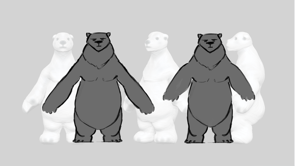 snowdowngame's tweet photo. We went through a few different bear looks! #gamedev #dare2015 #HuggingMachine http://t.co/GciDskblkC