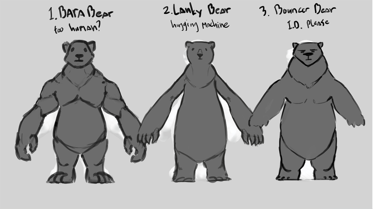 snowdowngame's tweet photo. We went through a few different bear looks! #gamedev #dare2015 #HuggingMachine http://t.co/GciDskblkC