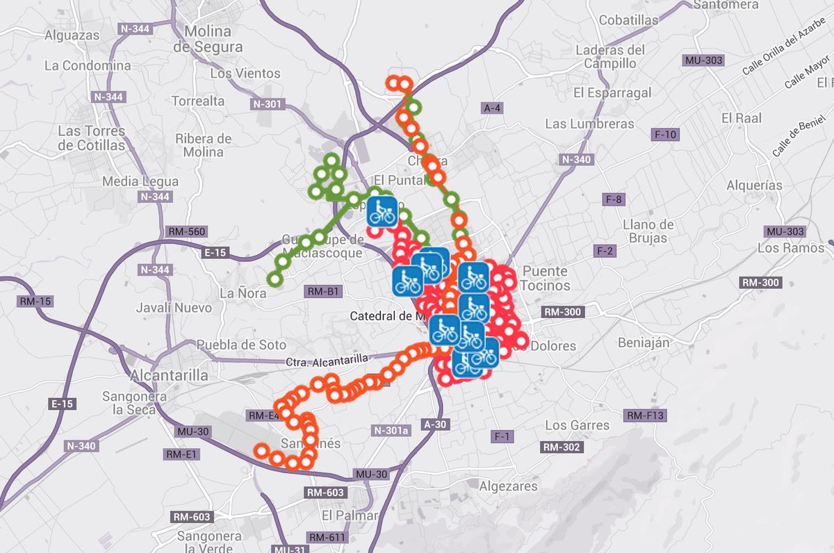 mutransmurcia's tweet photo. Busca tu ruta en bici, bus o tranvía el mapa de movilidad en #Murcia o el la #appMutrans http://t.co/JDTiVI99Jj http://t.co/DcOjfIEiPc