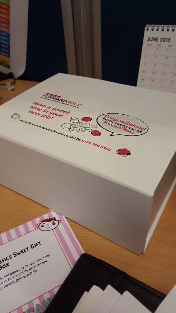 martin_dunne's tweet photo. Thanks to Guy @forwardrole for sorting out my new job and a big box of sweets for me and the new team #forwardrole http://t.co/akcxl67a0m