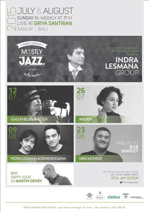 SeputarEvent's tweet image. TOMORROW!! @mostlyjazzbali w/ @indralesmana &amp;amp; @dewabudjana at @griya_santrian Sanur Bali