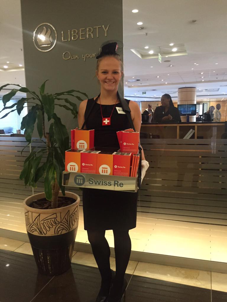 Out_ThereSA's tweet photo. Celebrating international Swiss Day with @SwissRe #marketing #promotions http://t.co/0C5stXEuwy