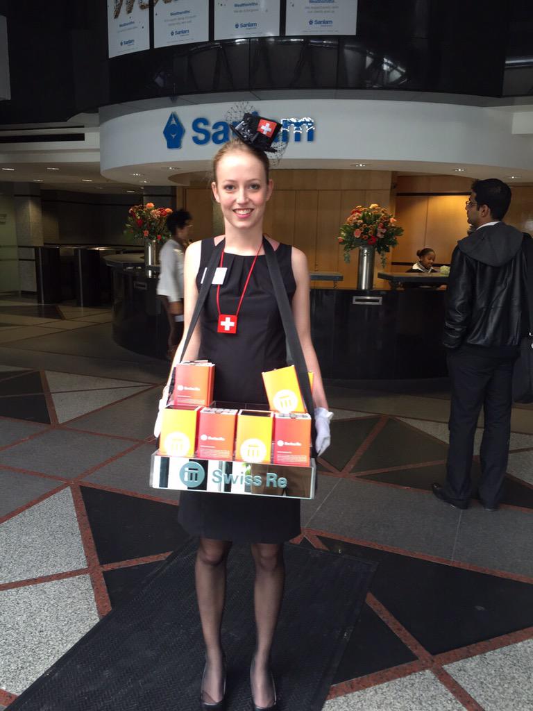 Out_ThereSA's tweet photo. Celebrating international Swiss Day with @SwissRe #marketing #promotions http://t.co/QPFmQByGbL