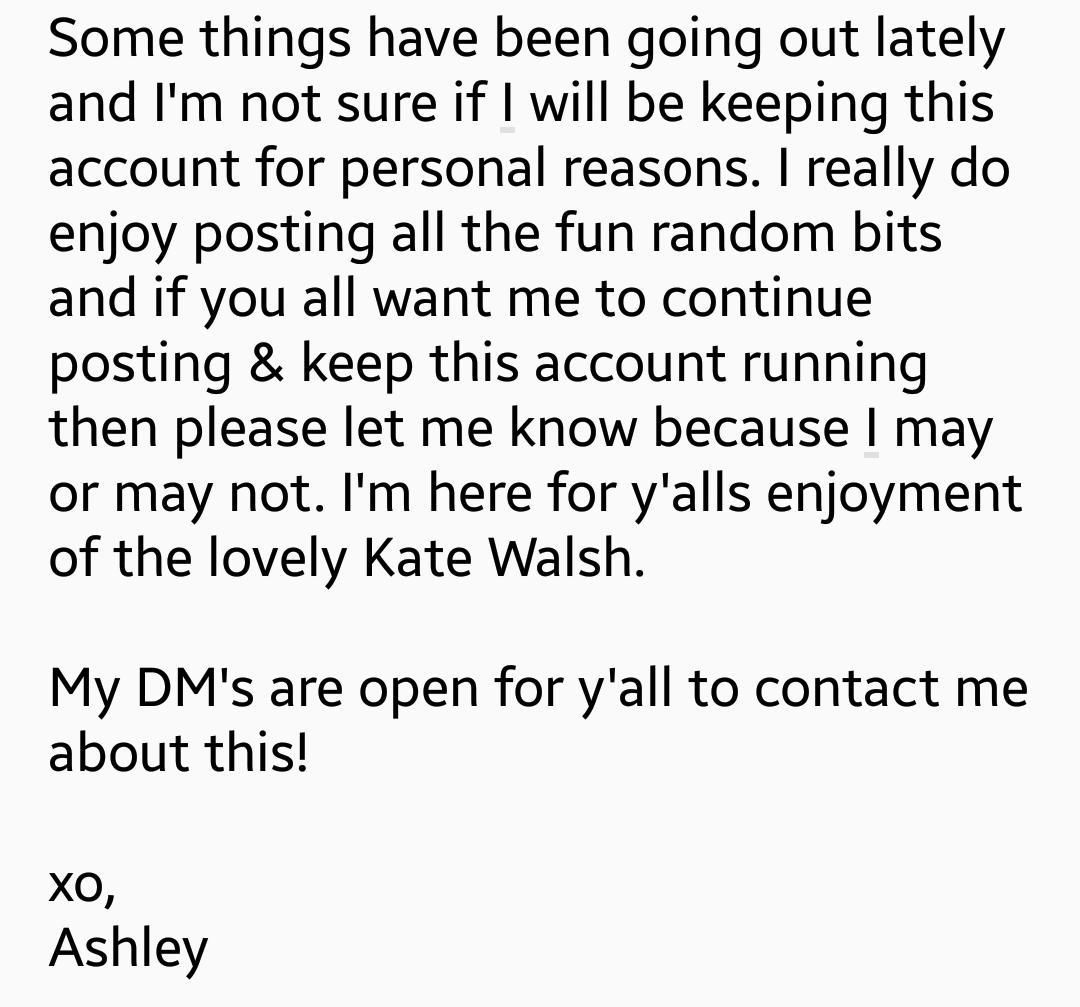 KateWalshDaily's tweet photo. Let me know how y'all please about this please &amp; thank you! -xo http://t.co/Svy9H6S6t0